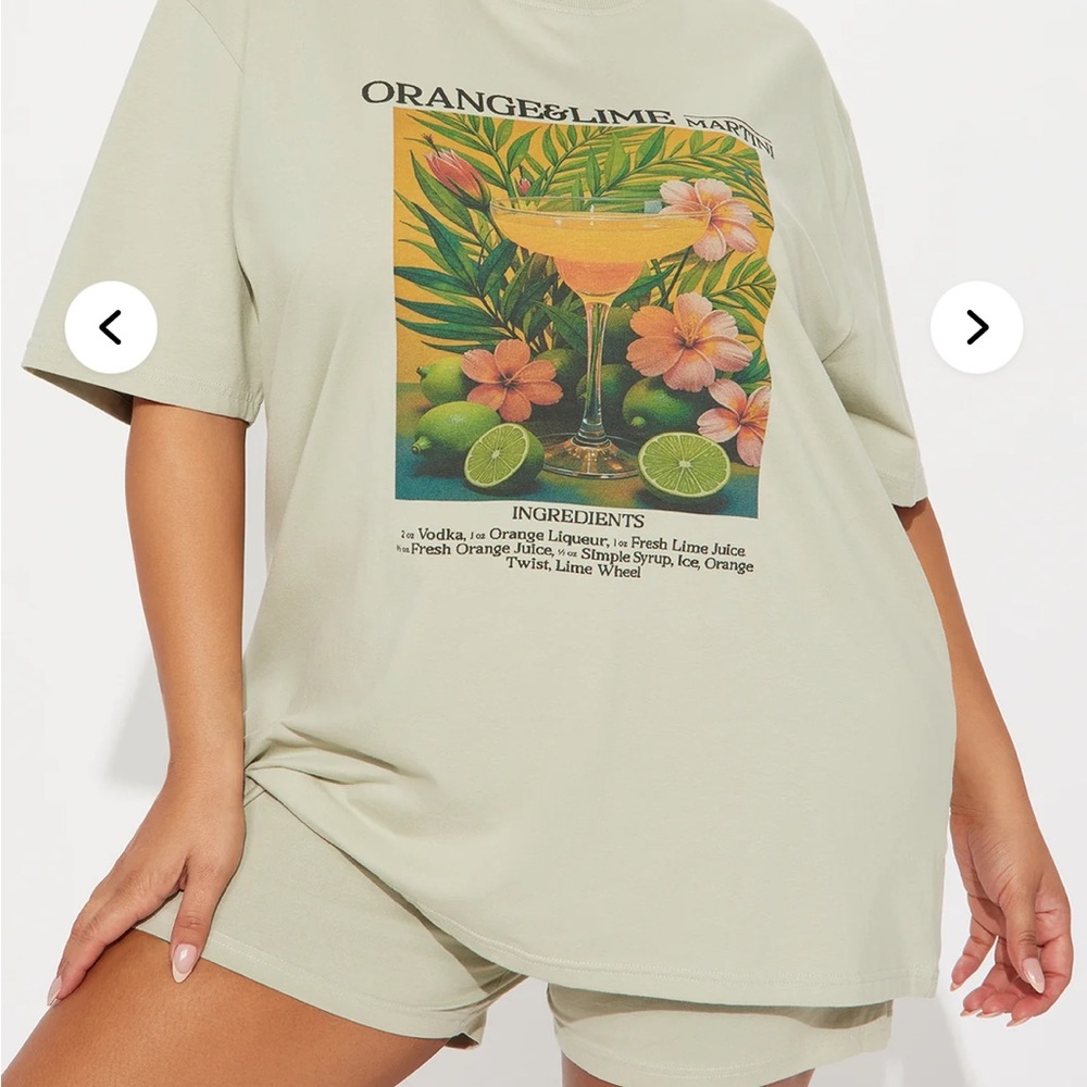 Orange & Lime Graphic Tee & Short Set